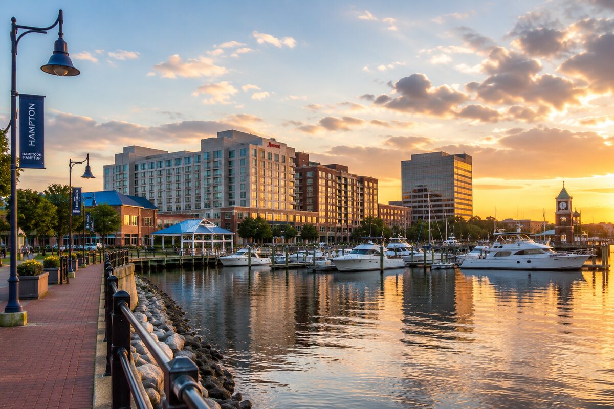 Hampton, VA waterfront and marina